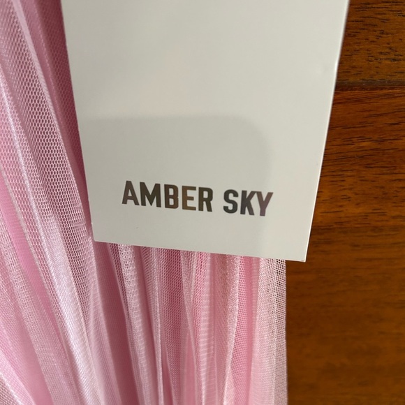 Amber Sky/ Pink Pleated Skirt/ size /L / embellished bottom / STUNNING - Picture 3 of 7
